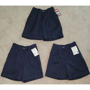 NWT 3 Pairs Dennis Cloth Uniform Shorts Lot Juniors Size 1 Navy Blue Anchor